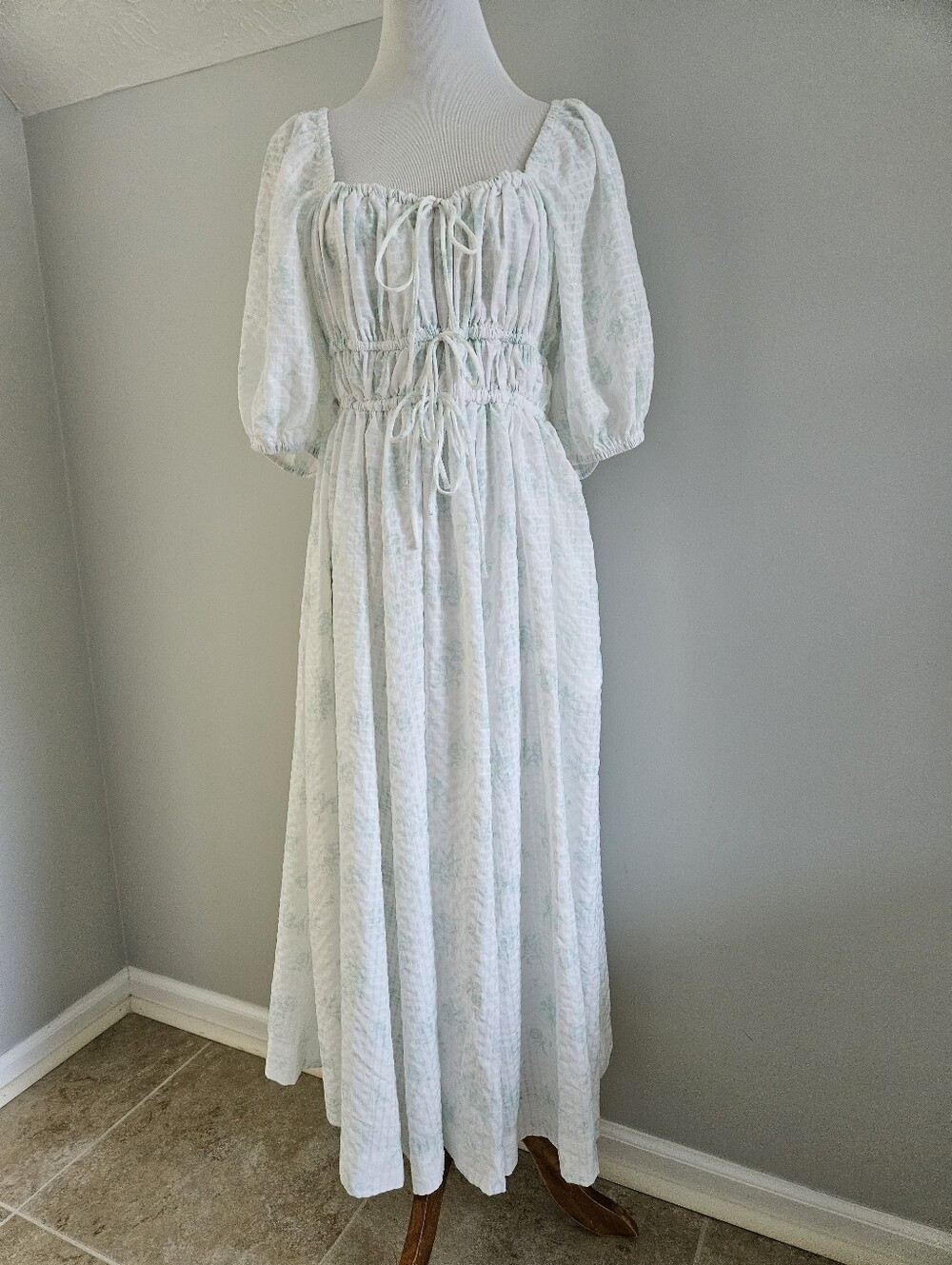 MABLE | Puff-Sleeve Dress with Drawstring Waist